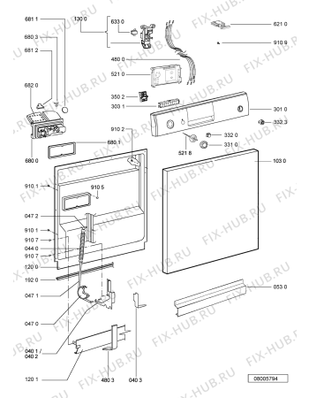 Схема №1 ADP 4307 с изображением Панель для посудомойки Whirlpool 481245373538