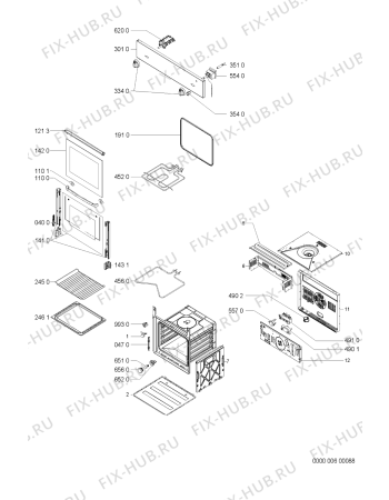 Схема №1 AKS131/01 NB с изображением Обшивка для плиты (духовки) Whirlpool 481245249548