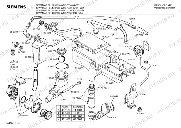 Схема №1 WFK5730 с изображением Инструкция по установке/монтажу для стиралки Bosch 00516568
