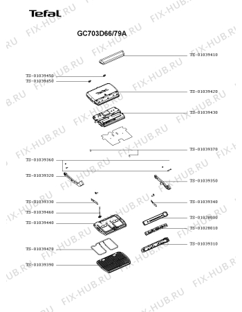 Схема №2 GC703D66/79A с изображением Блок управления для электрогриля Tefal TS-01028010