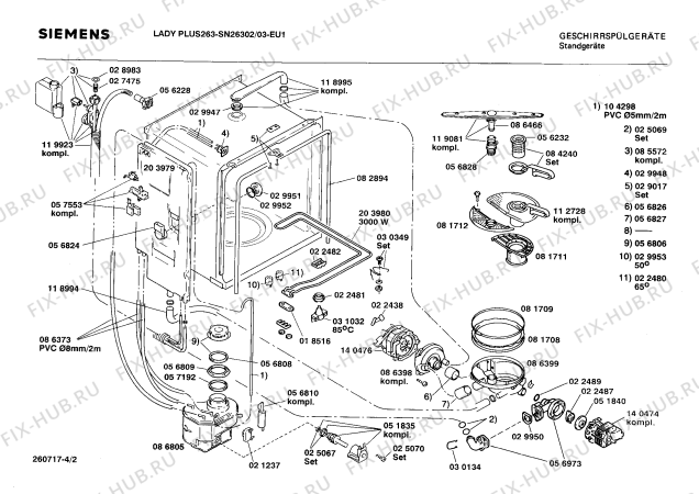 Схема №1 SN26302 с изображением Панель для посудомойки Siemens 00272287