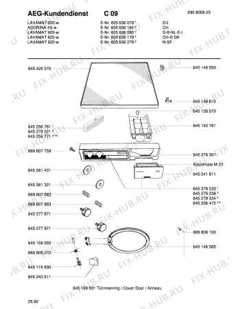 Схема №1 LAV600 W с изображением Покрытие для стиральной машины Aeg 8996452435119