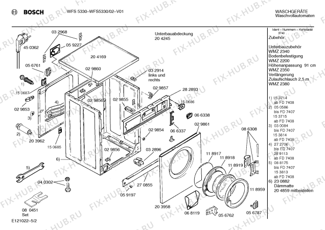Схема №2 WFS5330 с изображением Вкладыш в панель для стиралки Bosch 00285872