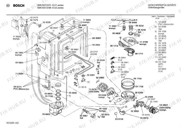 Схема №3 SMU6022SK с изображением Вкладыш в панель для посудомойки Bosch 00086802