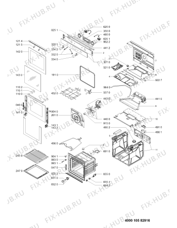 Схема №1 AKZM756IX с изображением Субмодуль для плиты (духовки) Whirlpool 481010502019