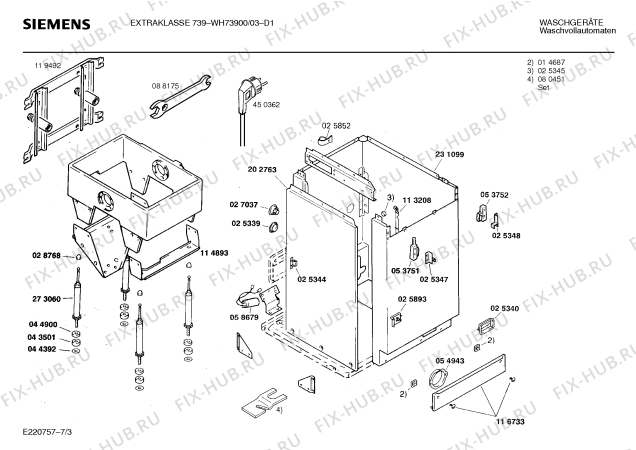 Схема №4 WH73800 с изображением Инструкция по эксплуатации для стиралки Siemens 00514836
