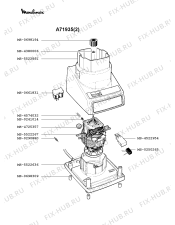Взрыв-схема блендера (миксера) Moulinex A71935(2) - Схема узла CP001092.0P2