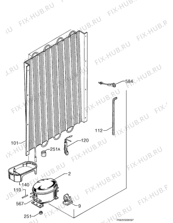 Взрыв-схема холодильника Privileg 796801_8004 - Схема узла Cooling system 017