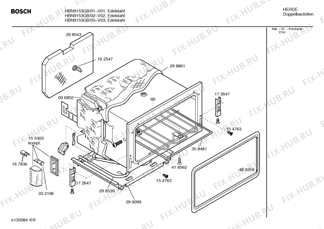 Схема №3 HBN9153GB с изображением Ручка управления духовкой для духового шкафа Bosch 00421527
