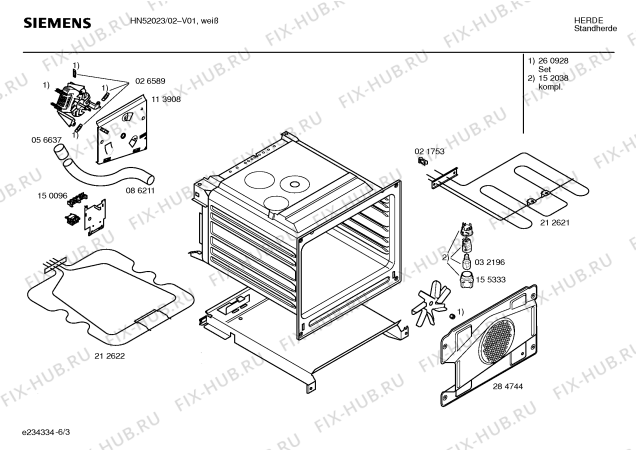 Схема №2 HN52023 с изображением Конфорка для электропечи Siemens 00355431