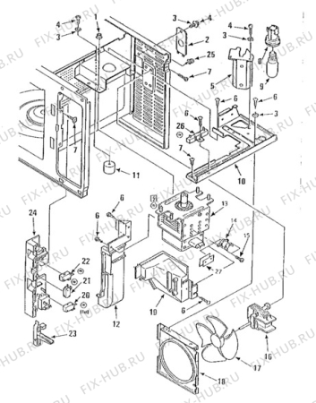 Взрыв-схема микроволновой печи Zanussi ME-240S - Схема узла Electrical equipment