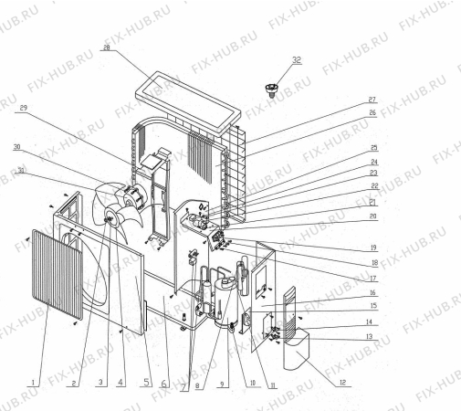 Схема №1 FP 120 AU EXU с изображением Труба для климатотехники DELONGHI GR3003527