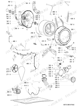 Схема №1 088 US/CR с изображением Обшивка для стиральной машины Whirlpool 481245217637