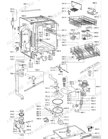 Схема №1 ADG 8280 WH с изображением Панель для электропосудомоечной машины Whirlpool 481245373864