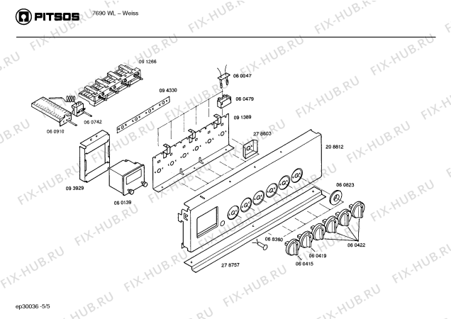 Схема №1 7680WL с изображением Переключатель для электропечи Bosch 00060419