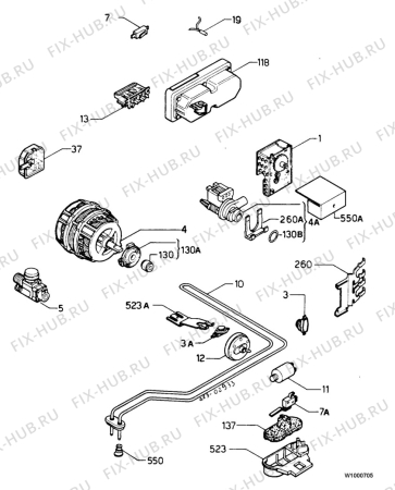 Взрыв-схема посудомоечной машины Zanussi ID736W - Схема узла Electrical equipment