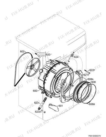 Схема №5 L75480WD с изображением Обшивка для стиральной машины Aeg 1328412109