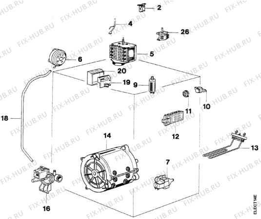 Взрыв-схема стиральной машины Faure LTA018W - Схема узла Electrical equipment