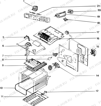 Взрыв-схема плиты (духовки) SCHOLTES C606HWHCE (F013986) - Схема узла