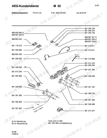 Взрыв-схема плиты (духовки) Aeg 7310E-M - Схема узла Section6