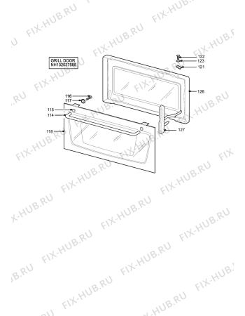 Взрыв-схема плиты (духовки) Tricity Bendix RE50GW (RENOWN) - Схема узла H10 Grill door assy