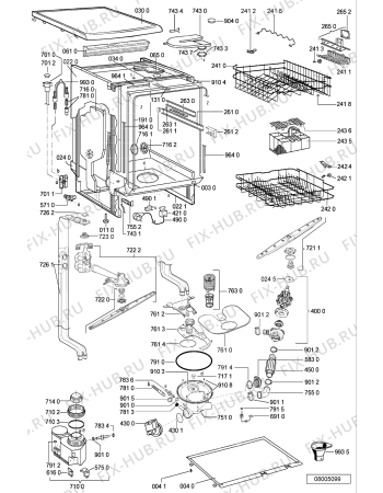 Схема №1 ADP 4552 WHM с изображением Блок управления для посудомойки Whirlpool 481221838272