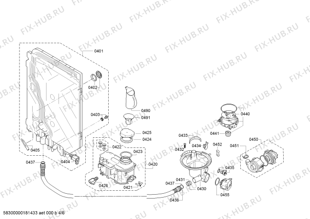 Схема №3 SN26M284TR с изображением Силовой модуль запрограммированный для посудомоечной машины Siemens 12007965