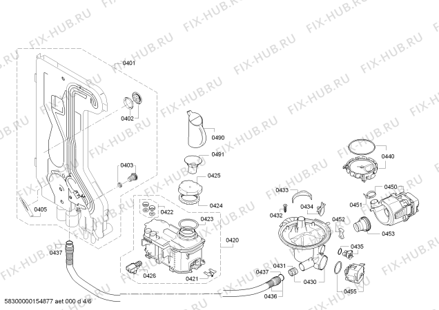 Схема №1 SN64E003TR с изображением Силовой модуль запрограммированный для посудомойки Siemens 00656020