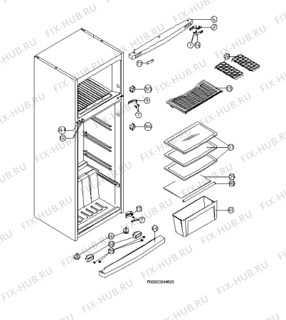 Взрыв-схема холодильника Electrolux END33601X - Схема узла Section 1