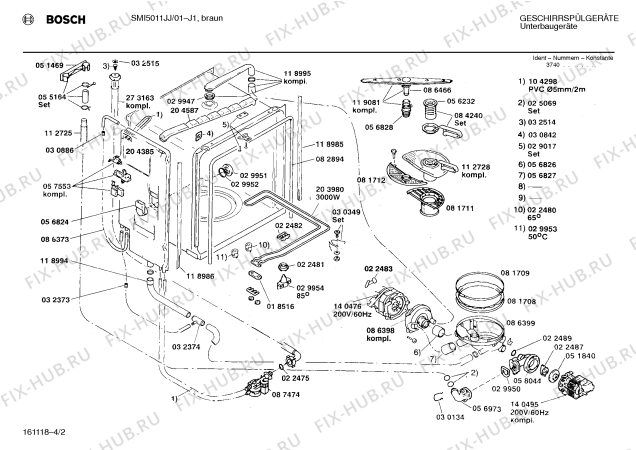 Взрыв-схема посудомоечной машины Bosch SMI5011JJ - Схема узла 02
