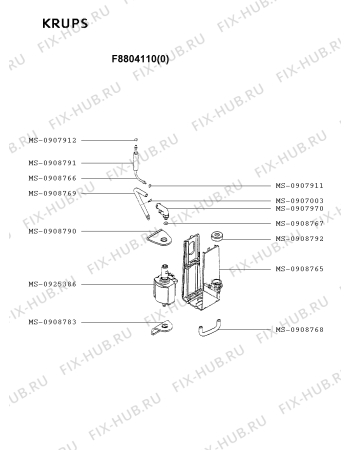 Схема №1 F8884310(0) с изображением Прокладка для электрокофемашины Krups MS-0907911