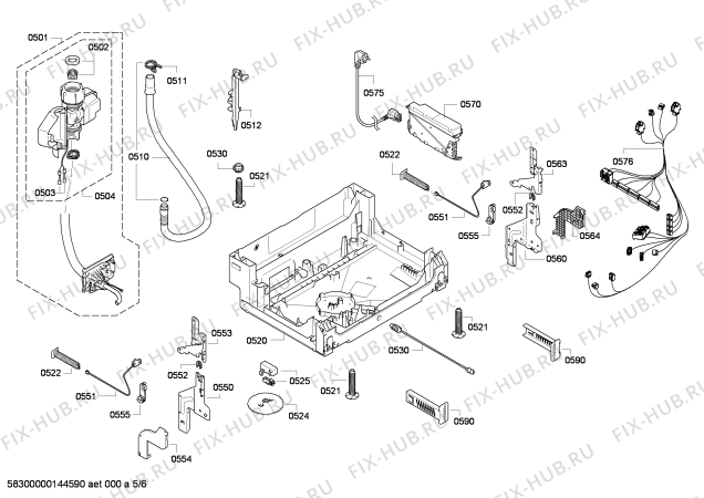 Взрыв-схема посудомоечной машины Bosch SMI68N05EU - Схема узла 05