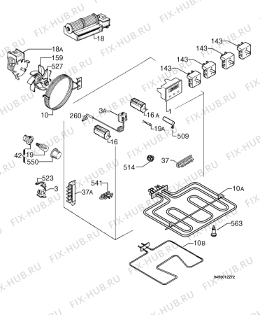 Взрыв-схема плиты (духовки) Privileg 162049_30159 - Схема узла Electrical equipment 268