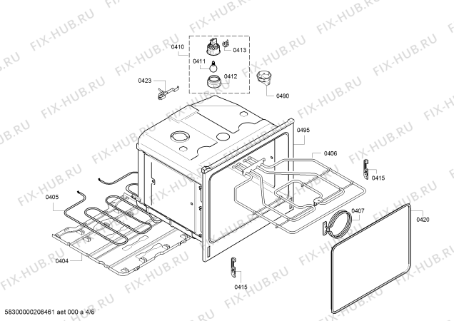 Схема №1 U15E52N5AU с изображением Верхний нагревательный элемент для плиты (духовки) Bosch 11013231
