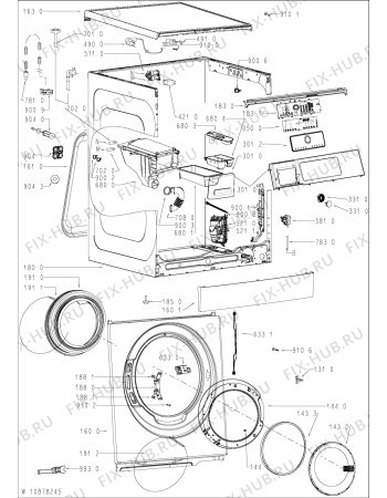 Схема №1 WM PRIME 824 с изображением Декоративная панель для стиральной машины Whirlpool 481010781349