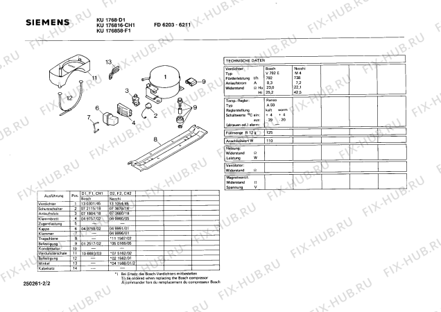 Схема №2 0701184122 KS188TR с изображением Узел подключения для холодильника Bosch 00051410
