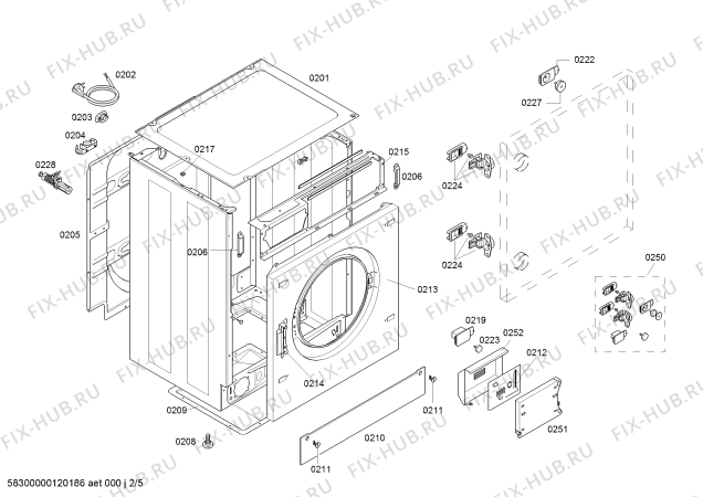Схема №2 WDI1640EU WDI1640 с изображением Вентиляционный канал для стиральной машины Bosch 00494066