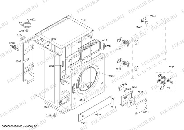 Схема №2 WDI1640EU WDI1640 с изображением Защитный элемент для стиральной машины Siemens 00447891