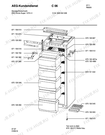 Взрыв-схема холодильника Aeg ARC1372-4 I - Схема узла Housing 001