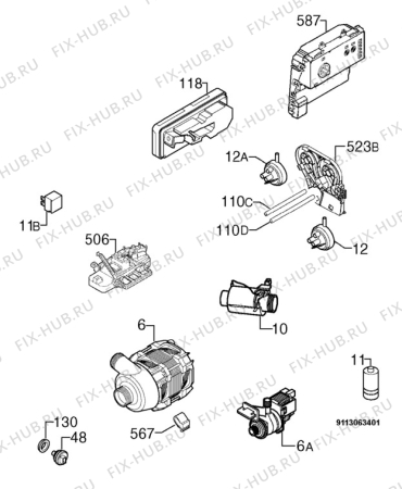 Взрыв-схема посудомоечной машины Privileg 00467943_11250 - Схема узла Electrical equipment 268