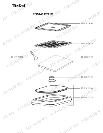 Взрыв-схема гриля Tefal TG544012/11C - Схема узла UP003297.0P2