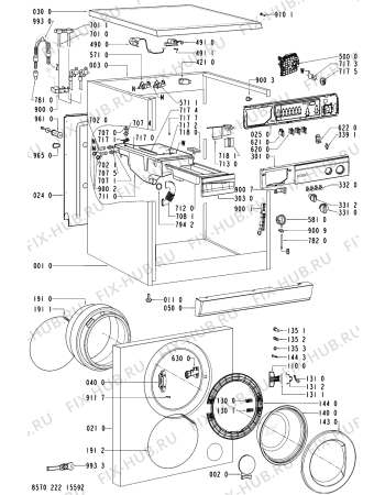 Схема №1 AWM 1204/4 с изображением Обшивка для стиралки Whirlpool 481245215106