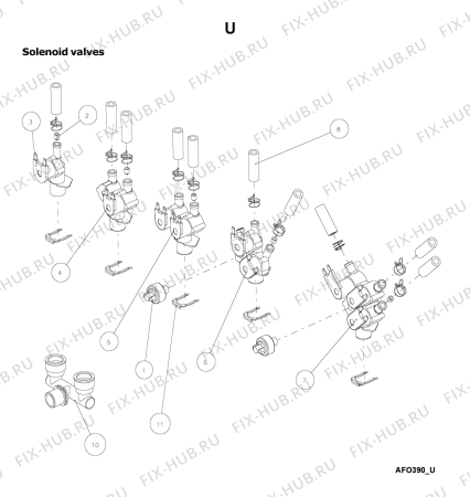 Схема №9 AFO 390 с изображением Запчасть для комплектующей Whirlpool 483286012034