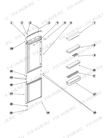 Взрыв-схема холодильника Indesit BE16FNF (F046103) - Схема узла