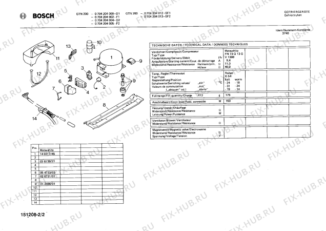 Взрыв-схема холодильника Bosch 0704204000 GTN200 - Схема узла 02