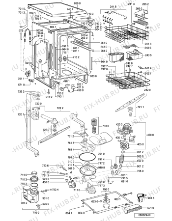 Схема №1 ADP 335 WH с изображением Панель для электропосудомоечной машины Whirlpool 481245372149