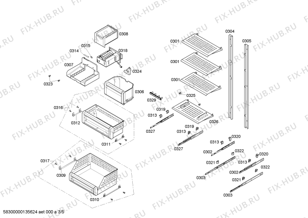 Схема №1 K7076X0 с изображением Поднос для холодильника Bosch 00449011
