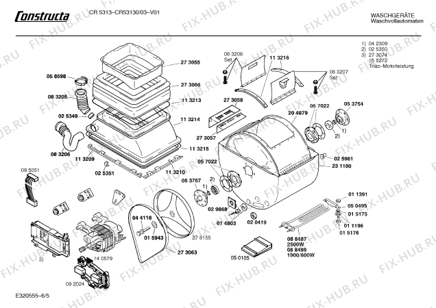 Взрыв-схема стиральной машины Constructa CR53130 CR5313 - Схема узла 05