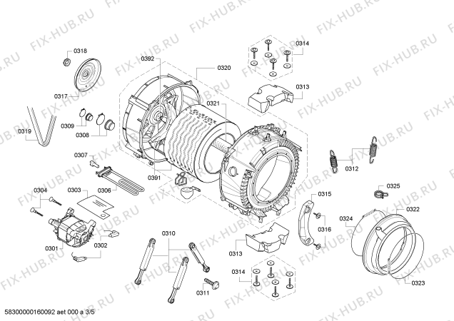 Схема №2 WAQ28370FG с изображением Панель управления для стиралки Bosch 00744544