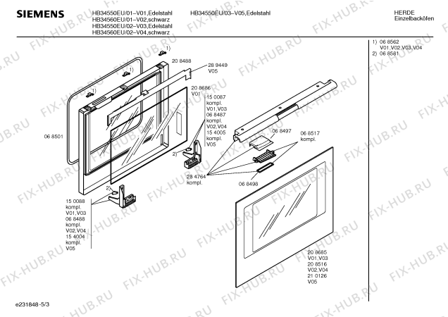 Схема №2 HB34550EU с изображением Панель для духового шкафа Siemens 00286616